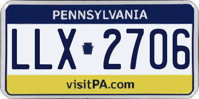 PA license plate LLX2706