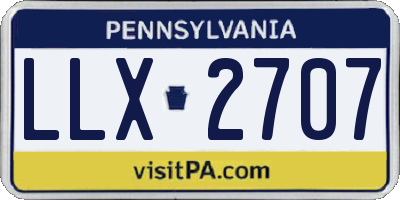 PA license plate LLX2707