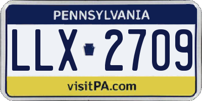 PA license plate LLX2709