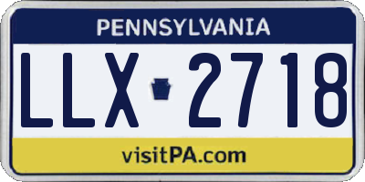 PA license plate LLX2718