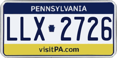 PA license plate LLX2726