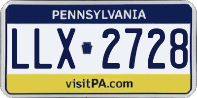 PA license plate LLX2728