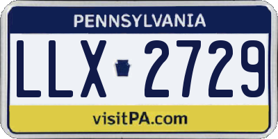 PA license plate LLX2729