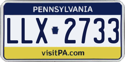 PA license plate LLX2733
