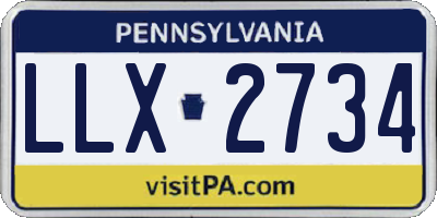 PA license plate LLX2734