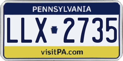 PA license plate LLX2735