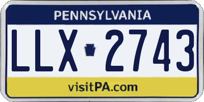 PA license plate LLX2743