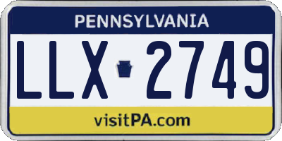 PA license plate LLX2749