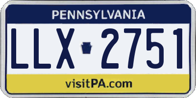 PA license plate LLX2751