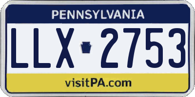 PA license plate LLX2753