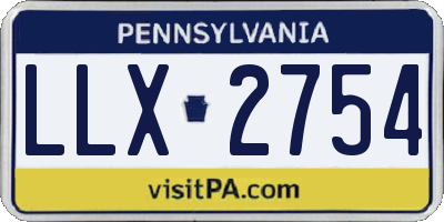 PA license plate LLX2754