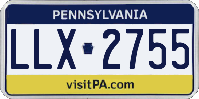 PA license plate LLX2755