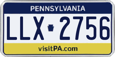 PA license plate LLX2756