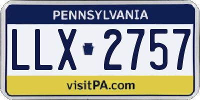 PA license plate LLX2757