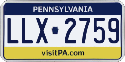 PA license plate LLX2759