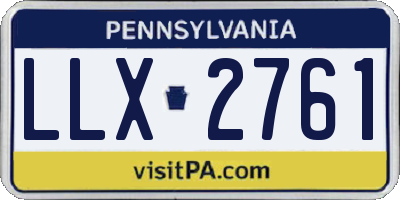 PA license plate LLX2761