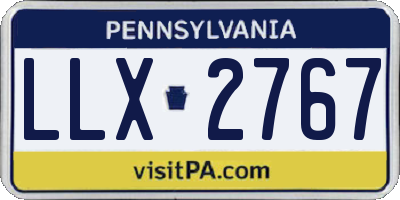 PA license plate LLX2767