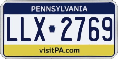 PA license plate LLX2769