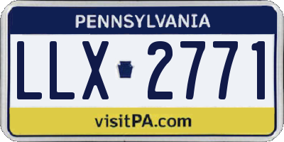 PA license plate LLX2771