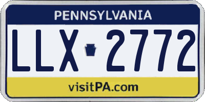 PA license plate LLX2772