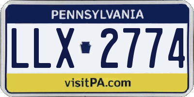 PA license plate LLX2774
