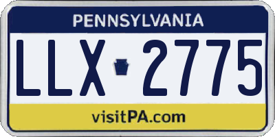 PA license plate LLX2775