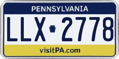 PA license plate LLX2778