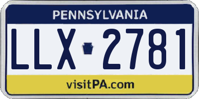 PA license plate LLX2781