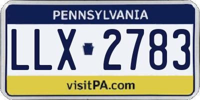 PA license plate LLX2783