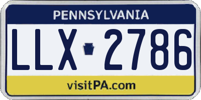 PA license plate LLX2786