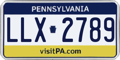 PA license plate LLX2789