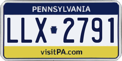 PA license plate LLX2791