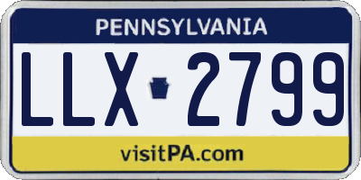 PA license plate LLX2799