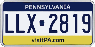 PA license plate LLX2819