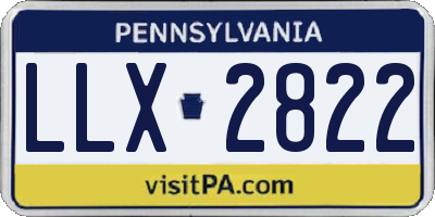 PA license plate LLX2822