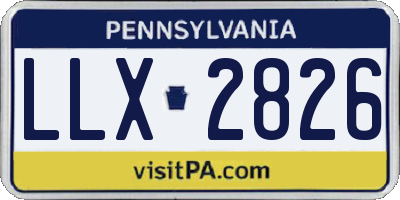 PA license plate LLX2826