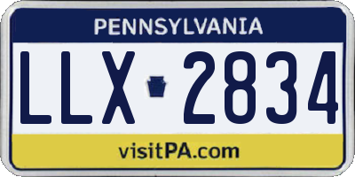 PA license plate LLX2834