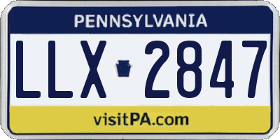 PA license plate LLX2847