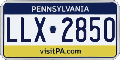 PA license plate LLX2850