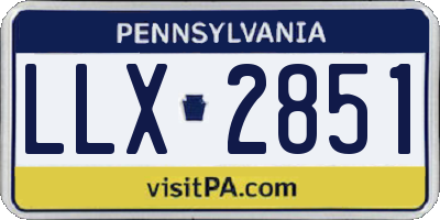 PA license plate LLX2851