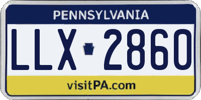 PA license plate LLX2860