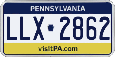 PA license plate LLX2862