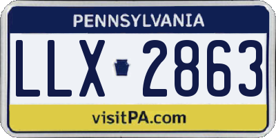 PA license plate LLX2863