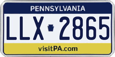 PA license plate LLX2865