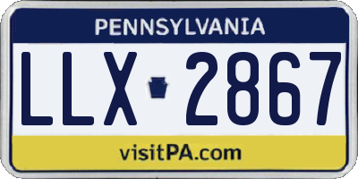 PA license plate LLX2867