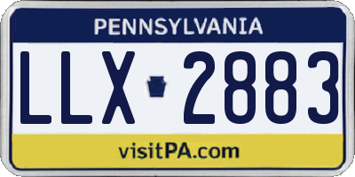 PA license plate LLX2883