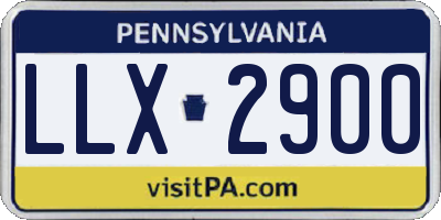 PA license plate LLX2900