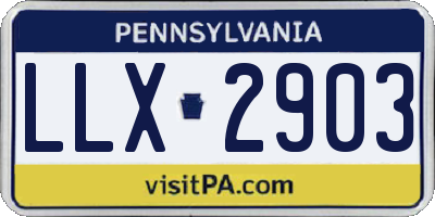 PA license plate LLX2903