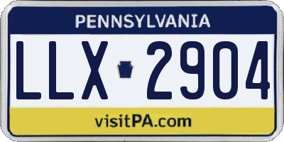 PA license plate LLX2904