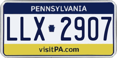 PA license plate LLX2907